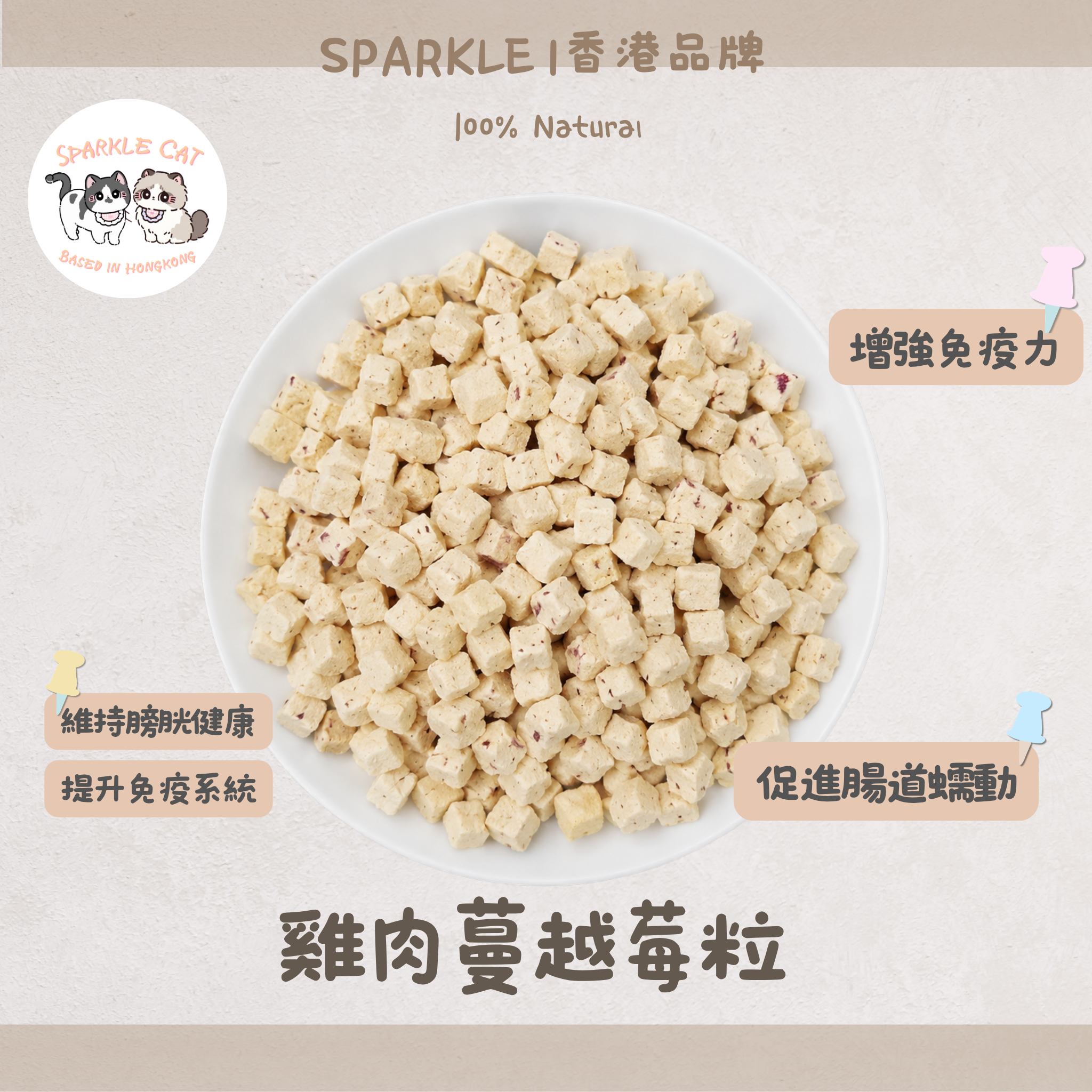 【鮮肉莓香】雞肉蔓越莓粒 - 雞肉鮮香・蔓越莓清爽配方