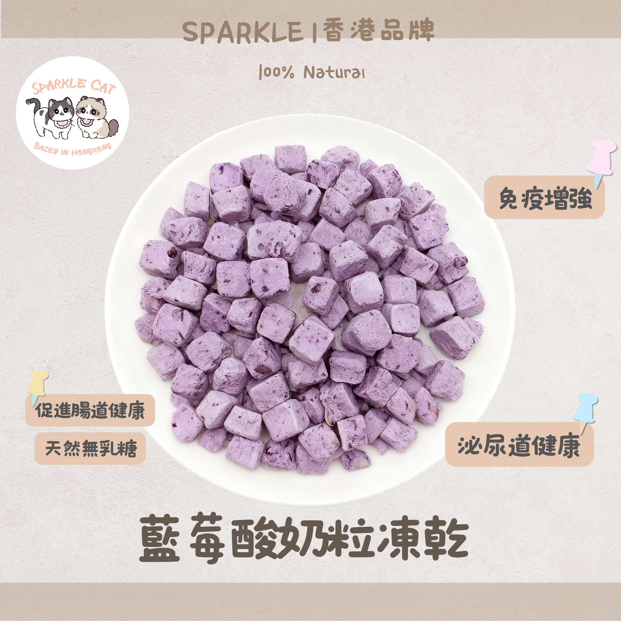 【護眼益生菌】凍乾藍莓乳酪粒 - 零乳糖不拉肚/酸甜酥脆