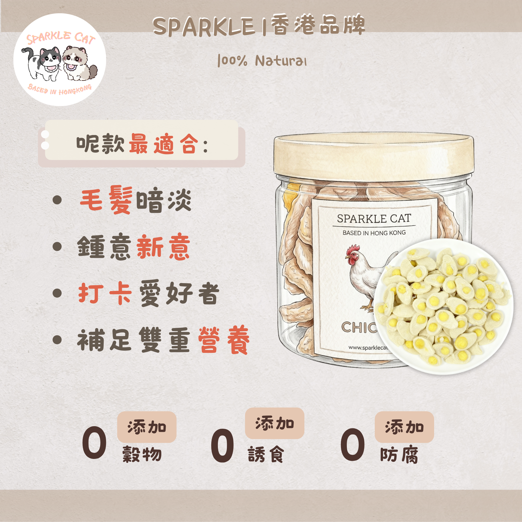 100%凍乾荷包蛋 (美毛護膚)|滋潤修復・打卡必備