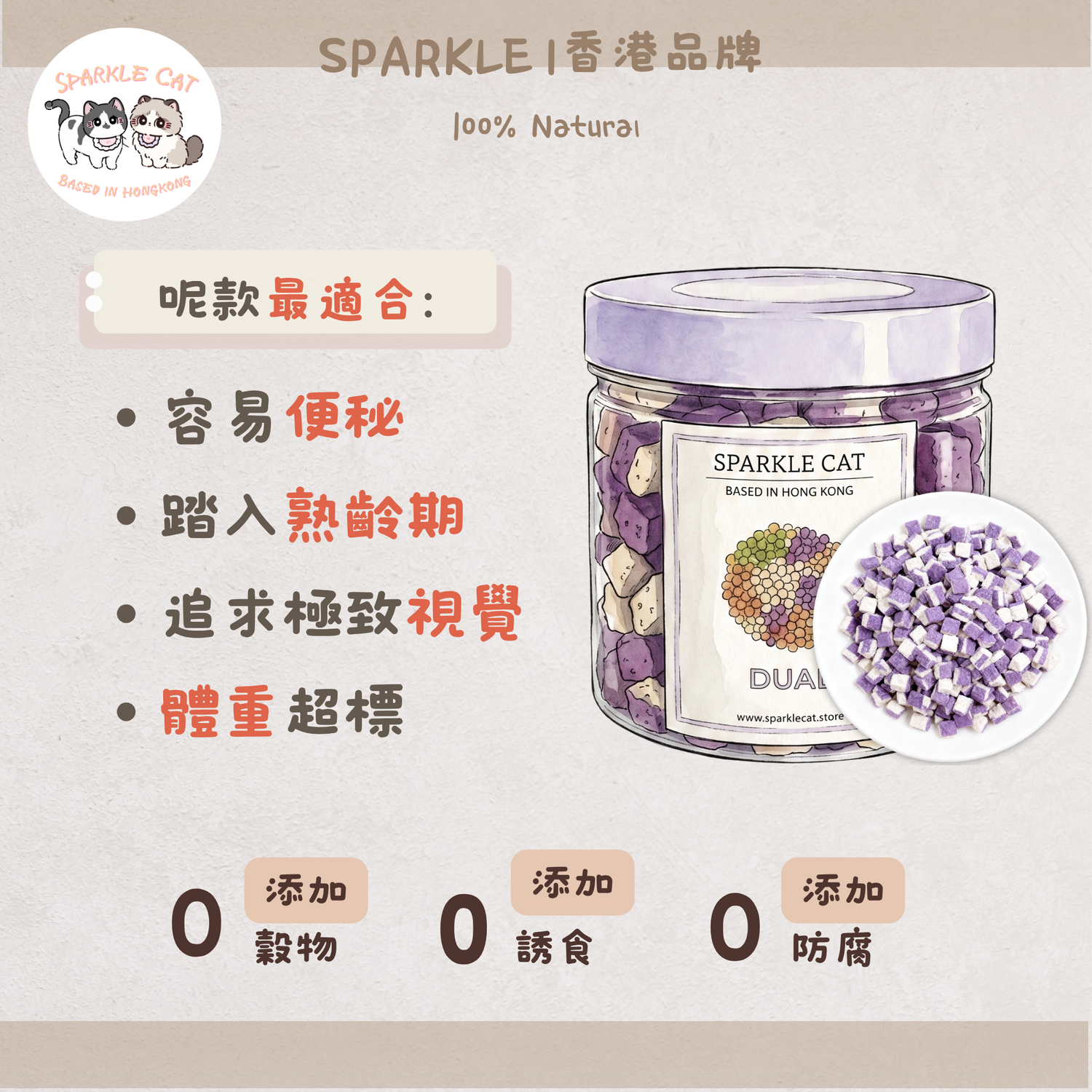 【去淚痕救星】雞肉紫薯粒 - 花青素抗氧化/排毒亮眼