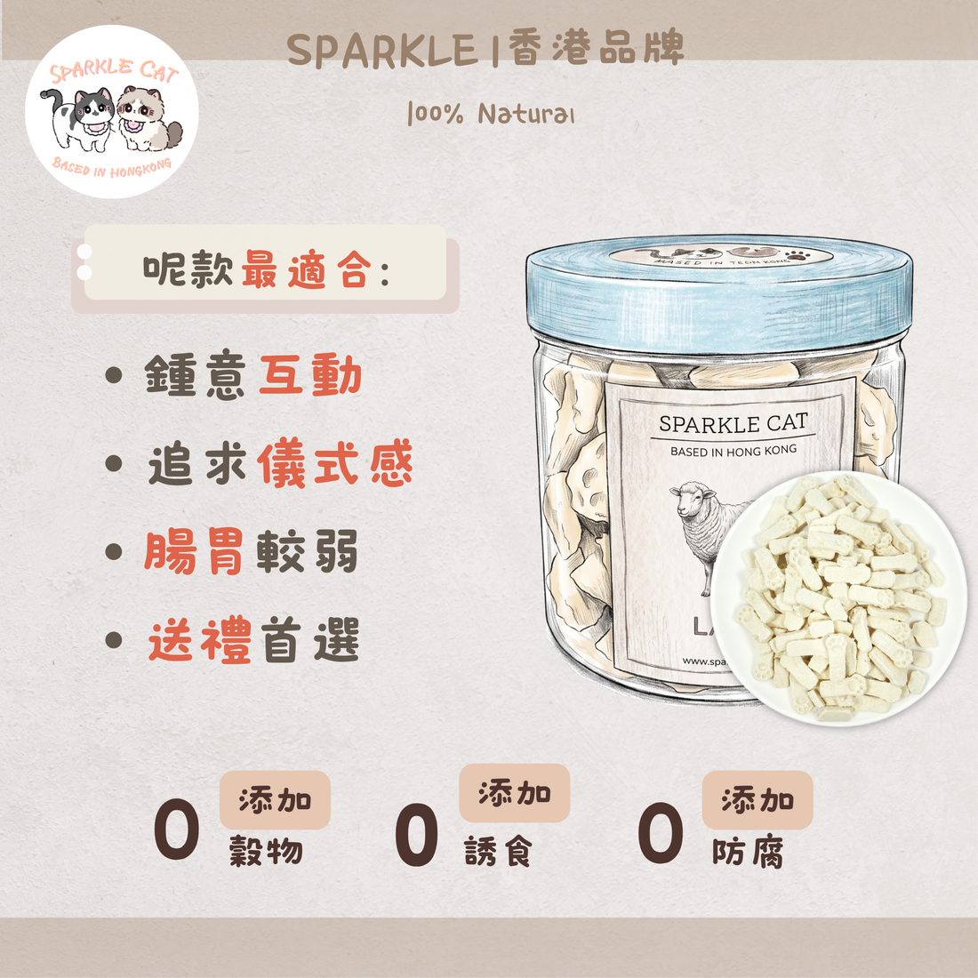 【美毛護膚】萌趣貓爪凍乾羊奶 - 維生素滋養/可愛造型