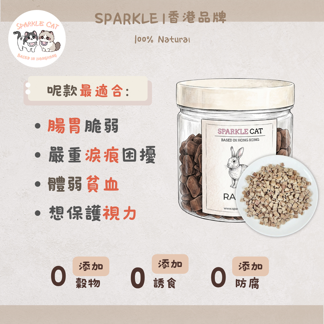 【護眼護毛】純天然凍乾兔肝粒 - 視力健康/增進食慾