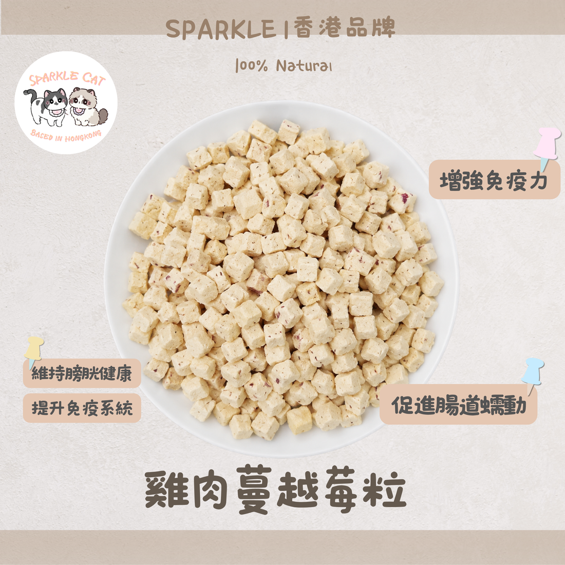 【鮮肉莓香】雞肉蔓越莓粒 - 雞肉鮮香・蔓越莓清爽配方
