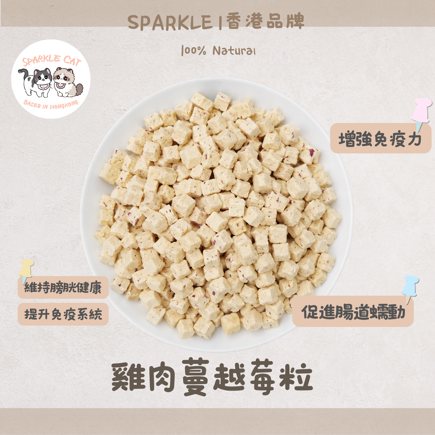 【鮮肉莓香】雞肉蔓越莓粒 - 雞肉鮮香・蔓越莓清爽配方