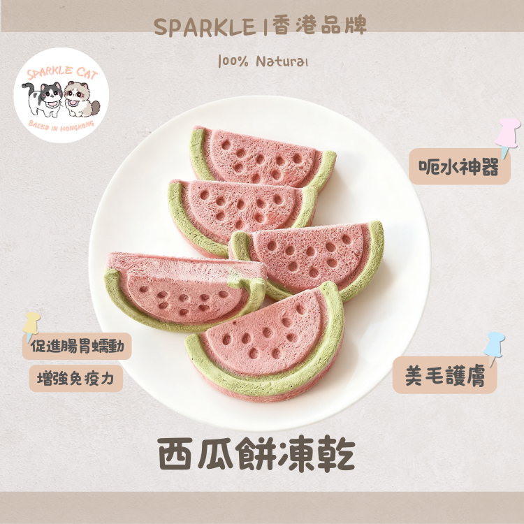 【仿真西瓜】海陸鮮肉西瓜凍乾餅 - 雞肉三文魚配方