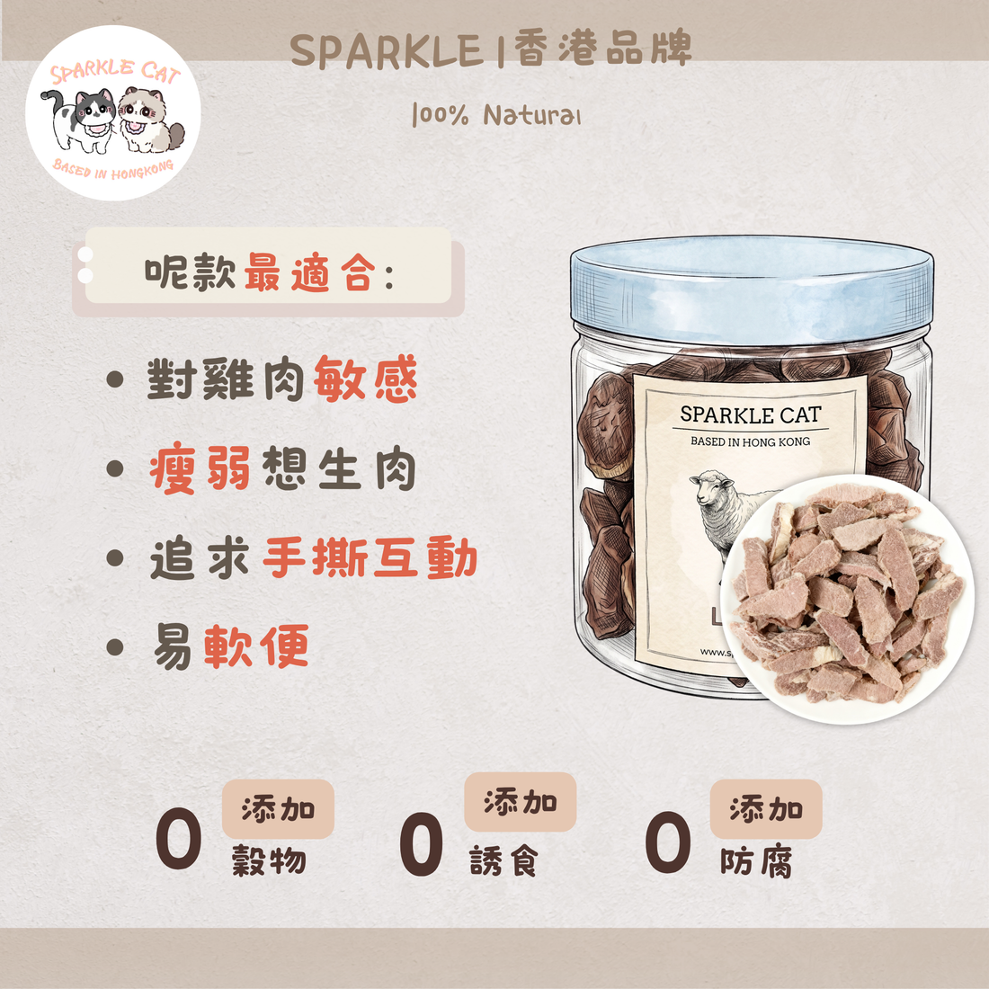 【低敏亮毛】原切凍乾羊肉片 - 溫補氣血/改善皮膚敏感