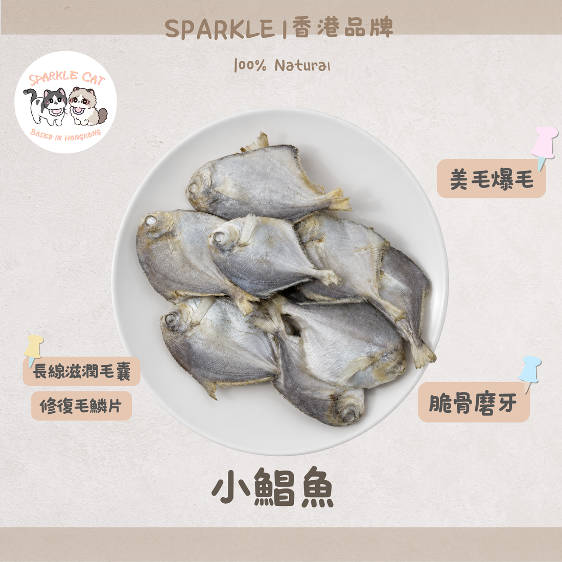 【原條海味】小鯧魚 - 天然小魚製成・鮮香有嚼感小食