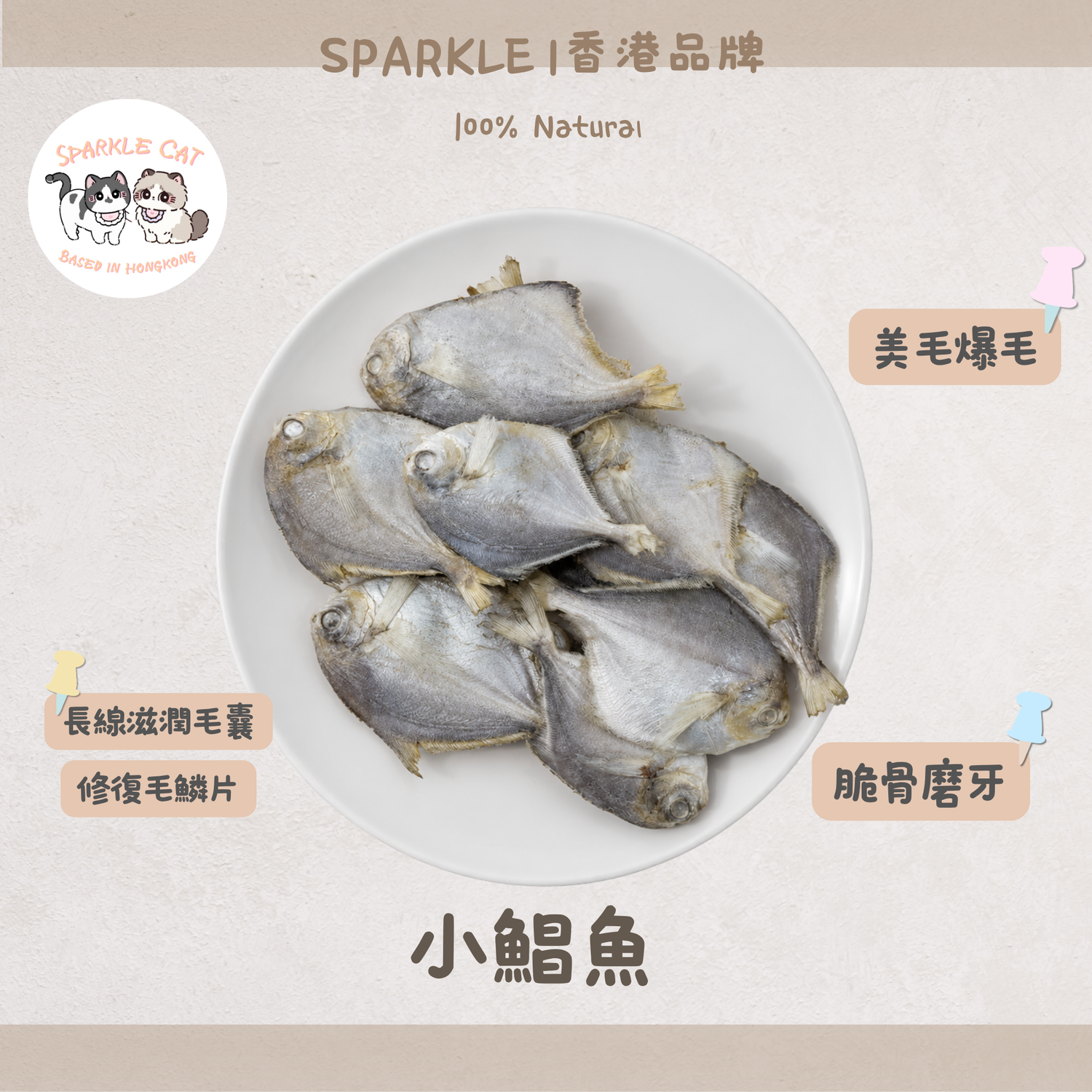 【原條海味】小鯧魚 - 天然小魚製成・鮮香有嚼感小食