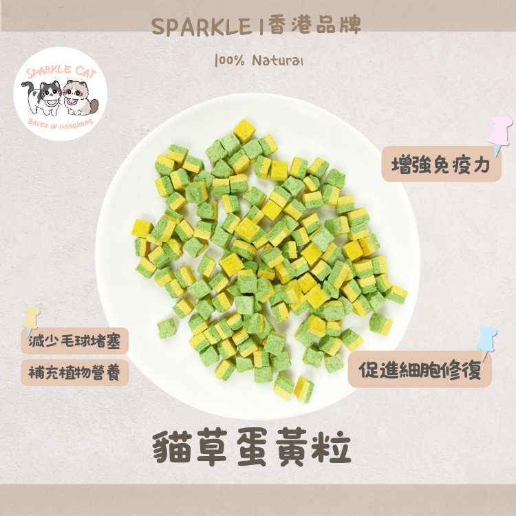 【排毛美膚】貓草蛋黃粒 - 卵磷脂+膳食纖維雙效合一